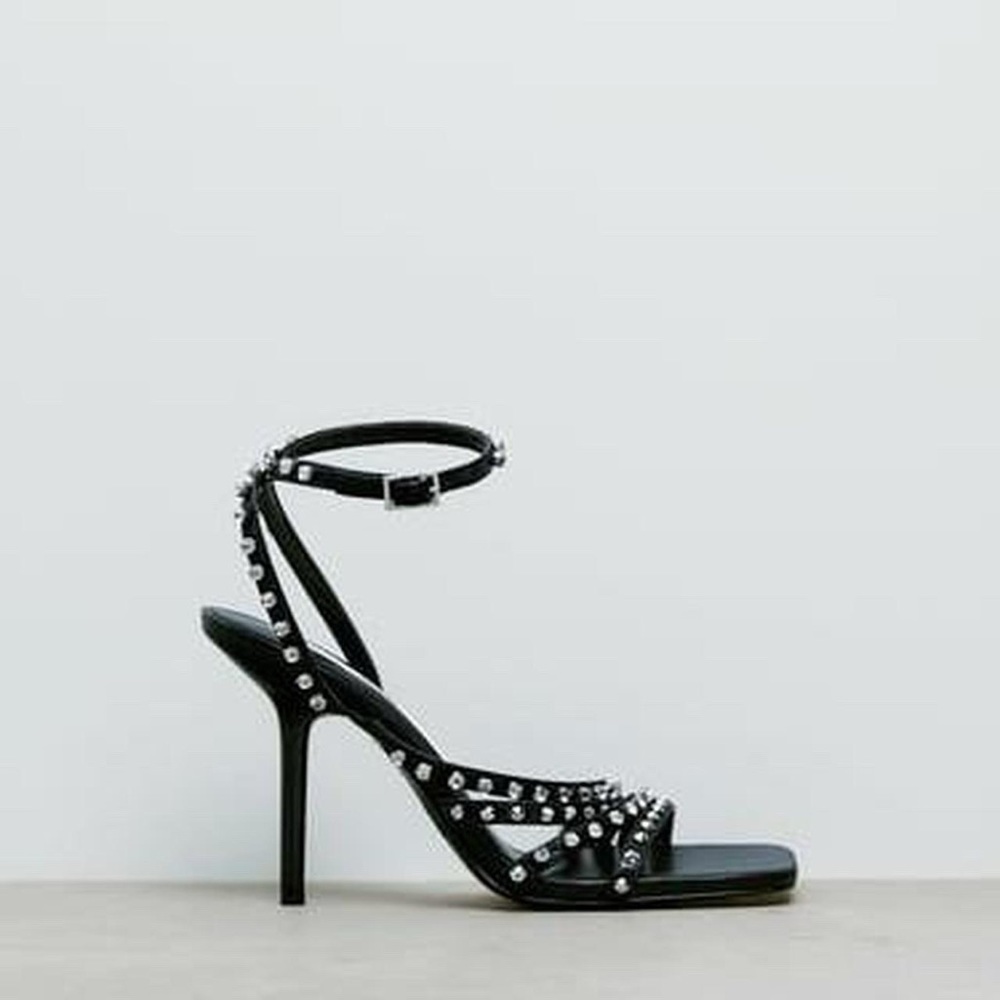 Studded square toe zara heels